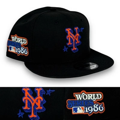 Gorra New York Mets Edición Limitada 86WS 9FIFTY Snapback New Era-Negro-NUEVA CON ETIQUETAS Foto 1 de 4