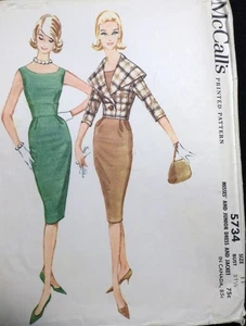 Vintage 1960er McCall 5734 Taillenkleid Cape Kragen Jacke SCHNITTMUSTER Junior 11 - Bild 1 von 5