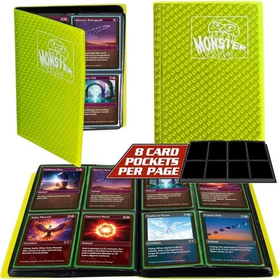 Monster Binder - Álbum de tarjetas coleccionables de 4 bolsillos - Holofoil amarillo - Tiene capacidad para 160 tarjetas Foto 1 de 4