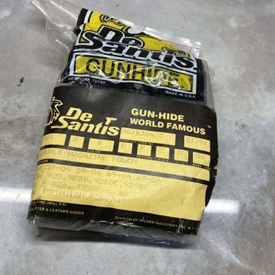 DeSantis “G4” Leather Double Magazine Pouch for S&W,BERETTA,SIG ,BROWNING #G100 - Image 1 of 4