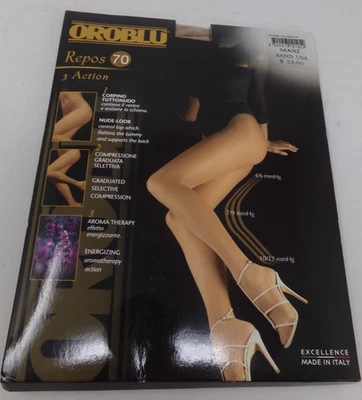 Nuevas Medias OROBLU Repos 70 3 Acción Soporte/Compresión-Italia-Arena-Talla Maxi Foto 1 de 4