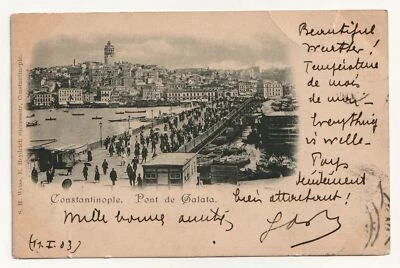 Constantinople. Pont de Galata. jahr 1903 - Bild 1 von 2