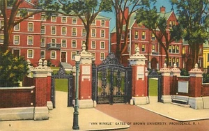 Van WInkle Gates Brown University Providence Rhode Island RI Postcard - Picture 1 of 2