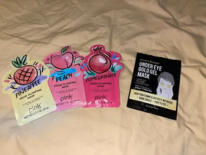 4 QTY MASK/UNDER EYE GOLD GEL/FRESH PLUMPING MASK/PEACH/PINEAPPLE/POMEGRANATE - Picture 1 of 6