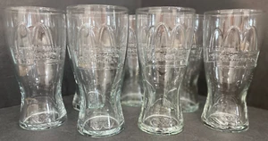 Vtg. Set of 7 Clear Glass 1992 McDonalds Glasses / Tumblers (Mint Condition) - Picture 1 of 10