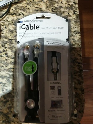 Nuevo Monster iCable para iPod Mac T4504LL/A 7 pies conexión a estéreo RCA negro Foto 1 de 4