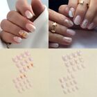 Round Head French Fake Nails Full Cover Nail Tips Press on Nails  Women