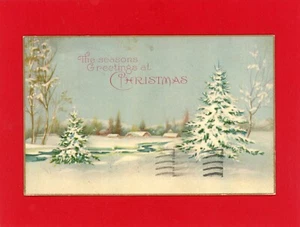 Postal antigua de saludo navideño - Imagen 1 de 2