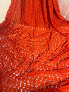 1 METER RUSTY RED SOFT PAISLEY LACE SLIGHT STRETCH DRESS FABRIC 58” WIDE - Picture 1 of 6
