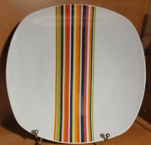 Tabletops Gallery WESTWOOD Dinner plate, 10 1/4", Stripes, Porcelain, Excellent - Picture 1 of 6