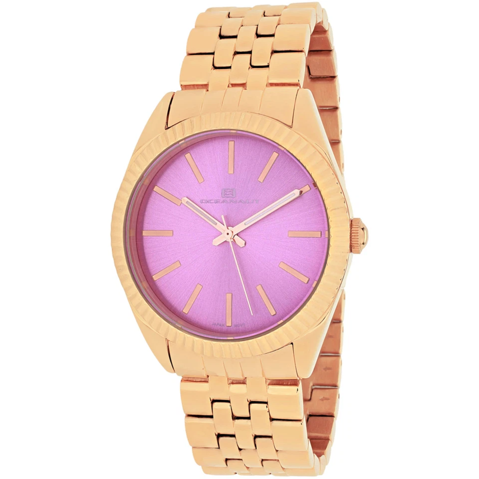 Reloj para mujer Oceanaut pulsera de acero inoxidable enchapado esfera rosa chique OC7413 Foto 1 de 1