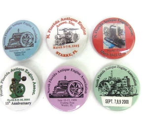 6 pezzi bottoni pinback 2-1/4" North Florida antica associazione motori - Foto 1 di 3