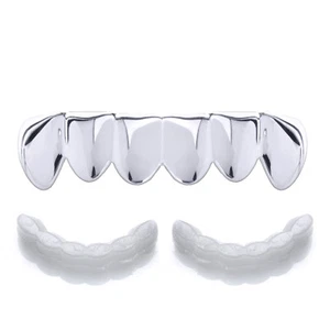 Rapper GRILLZ Small Plain Silver Plated Bottom Teeth S001 S 1 extra Mold Bar - Picture 1 of 3