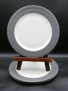 Vtg. Shenango Dinner Plates 12" LAUREL LEAF Pattern Carlton RARE GRAY RIM Set/3 - Picture 1 of 15