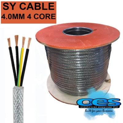 SY 4.0MM 4 CORE STEEL BRAIDED MULTICORE CONTROL FLEXIBLE CABLE SOLD PER METRE - Image 1 of 2