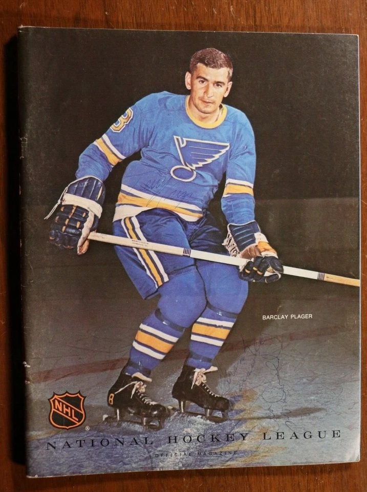St. Louis Blues 1971 Signed Autographed Program NHL Hockey 6 Signatures - Image 1 of 4