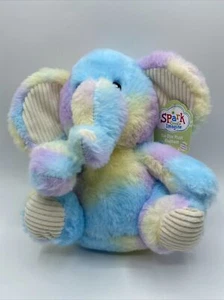 NWT Spark Create Imagine Elephant Plush Rainbow Tie Dye Rattle Crinkle 9" - Picture 1 of 4