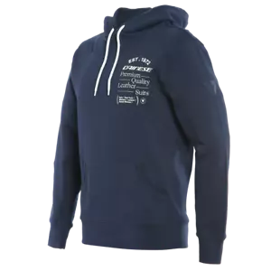 DAINESE FELPA PADDOCK HOODIE BLACK-IRIS WHITE TG L - Imagen 1 de 3