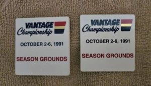 2 Vintage VANTAGE Championship Golf Senior PGA Season Grounds Nametag Oct 2-6,91 - Picture 1 of 2