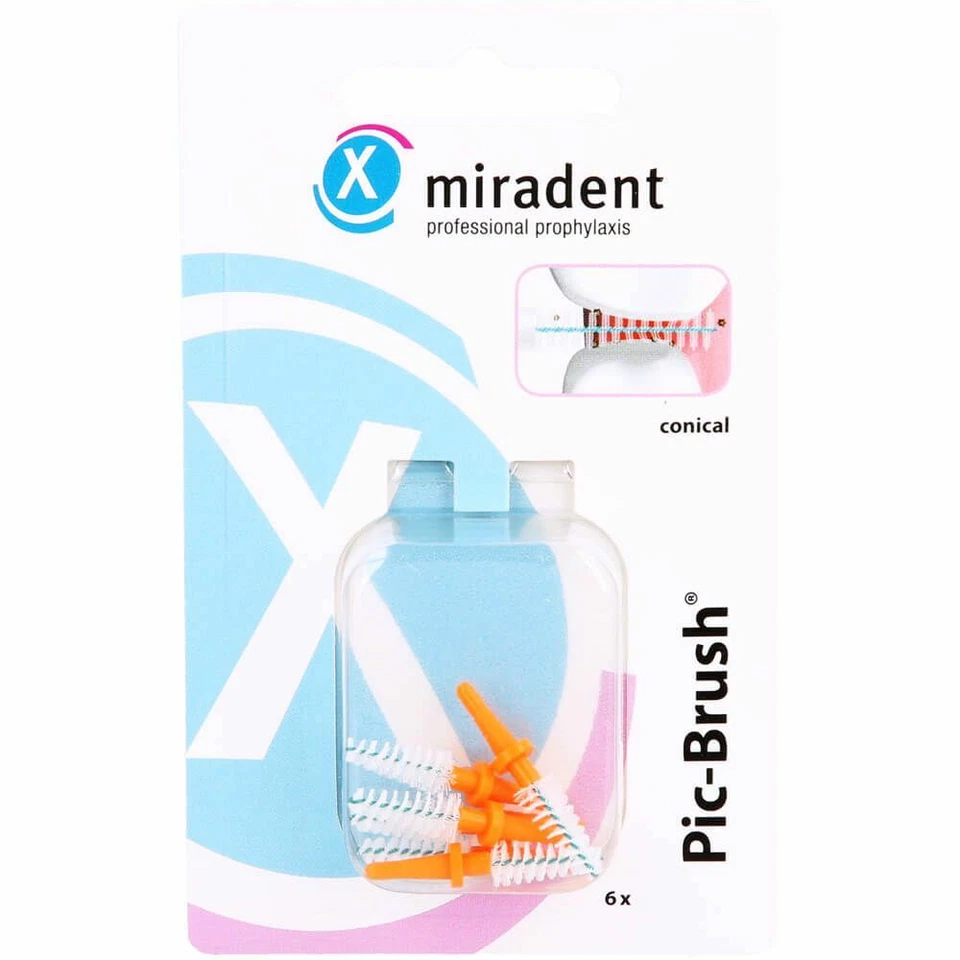 HAGER PHARMA GMBH MIRADENT Interd.Pic-Brush Ersatzb.konisch orange 6 St PZN02172455