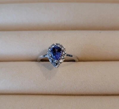 Tanzanite Ring, White Zircon, Sterling Silver, Size 5, NEW - Image 1 of 2