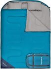 OUSUTLE Double Sleeping Bag for Adults, 2 Person Lake Blue-Pongee，41℉-50℉