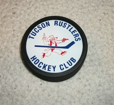 VINTAGE TUCSON RUSTLERS PHL SOUVENIR HOCKEY PUCK COOPER CZECHOSLAVAKIA