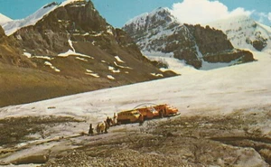 Athabasca Glacier Snowmobile Motor Car Jasper Banff Highway Postcard Rockies UNP - Picture 1 of 4