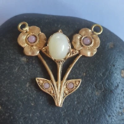 Pendentif Ancien /Vintage De Style Napoléon III, Art Nouveau /Type Plaqué Or  - Photo 1/4