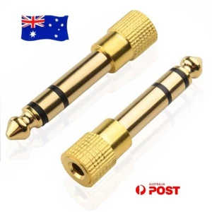 6.5mm 1/4" Male to 3.5mm Female Stereo Audio Jack Adapter Converter Connector AU - Picture 1 of 1