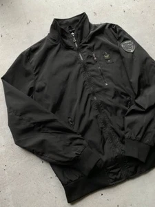 Vintage 90s Blauer USA Black Military Bomber Jacket Rare Y2K Black Size M - Picture 1 of 7