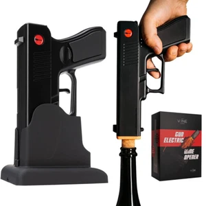 Electric Gun Wine Corkscrew Bottle Opener - Rechargeable Holster Base Cordless B - Picture 1 of 7