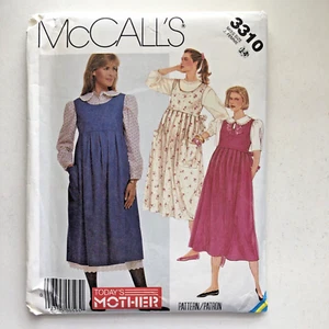McCalls 3310 Sewing Pattern 14 Vtg 80s Maternity Jumper Blouse Petticoat Uncut - Picture 1 of 5