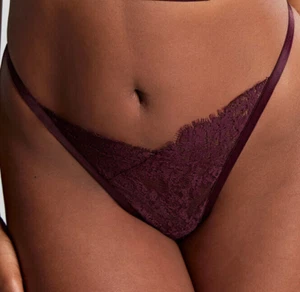 Panache 10989 Carmen Women's Thong Lace Thong In 3XL Mulberry Mesh - Picture 1 of 7