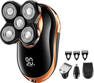 Rasoio Elettrico 5 in 1, Ricarica USB, Testine Rotanti Impermeabile - Foto 1 di 6