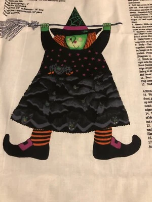 Vintage Halloween Gwendolyn Witch Fabric Broomstick Doll Spring Industries - Image 1 of 4