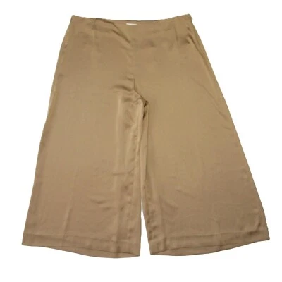 Pantalones cortos súper anchos satinados dorados nogal pálido culotte Vince Drape 16 nuevos con etiquetas Foto 1 de 4