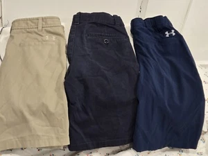 3 Pair Boys Under Armour Shorts Golf Dressy Chino Lightweight Sz 12/medium - Picture 1 of 15