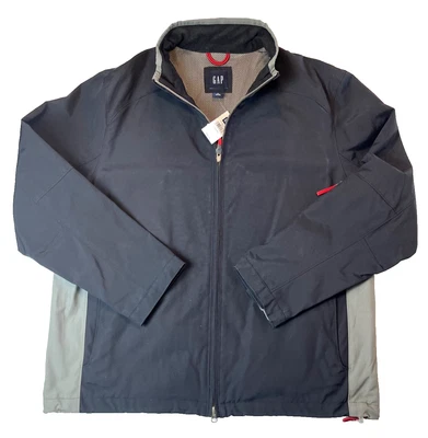 Gap Long Sleeve Black Gray Zip Front Jacket Size Large Y2K - DEADSTOCK - NWT - Image 1 of 4