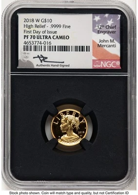2018-W G$10 American Liberty High Relief FDI NGC PF70 Mercanti - Image 1 of 2