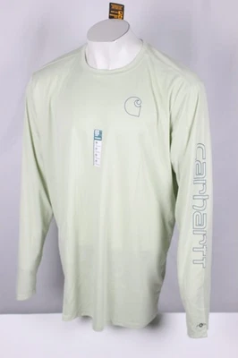 Carhartt Men's Force Sun Shirt Long Defender Lightweight Relaxed Green Tall Size - Image 1 of 3