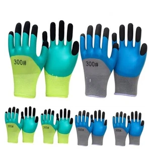 Gartenhandschuhe - atmungsaktiv gummibeschichtet Gartenarbeit Arbeitshandschuhe 6 grün&blau - Bild 1 von 7