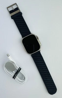 Apple Watch Ultra 2 49mm Hermes A2986 Titan Cellular GPS 2024 Stoff Armband Blau - Bild 1 von 4