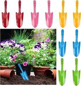 10 Pezzi Mini Pale Da Giardino, 28CM Colorate Pala in Metallo Attrezzo per Scava - Foto 1 di 12