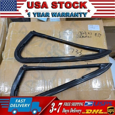 Pair Front Vent Glass Window Weatherstrip Seals Set For Chevy GMC Pickup Truck - Image 1 of 4