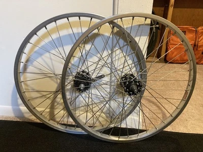 Vintage Shimano high flange black 26 coaster wheels heavy duty Cook Bros cruiser - Image 1 of 4