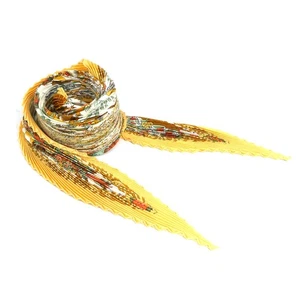 Authentischer HERMES Plissee Schal gelb/bunt Seide - e60922a - Bild 1 von 9