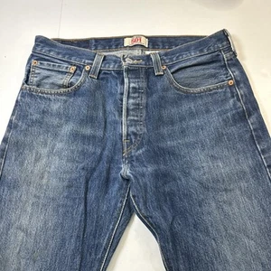 Vintage Levi 501 Jeans Herren Denim Button Fly gerades Bein blau 33 x 32 #0746 - Bild 1 von 24