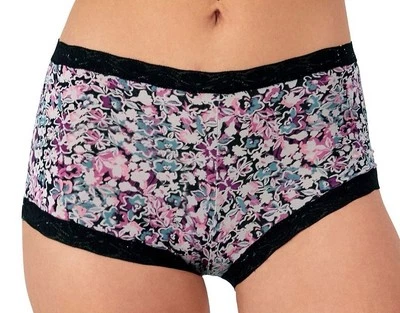 MAIDENFORM Women’s One Fab Fit Boyshort Panty Floral 40760 PURPLE Size M 6 - Image 1 of 4