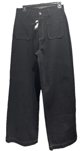 Schwarze Damenjeans Größe S. INA weites Bein Stretchjeans kostenloser Versand - Bild 1 von 5